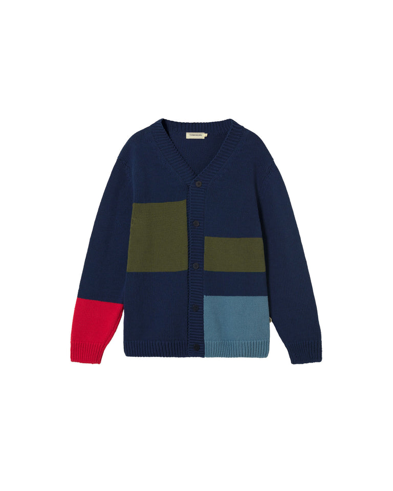 Nachhaltiges Strickjacke Navy Knit Nico Herren Thinking Mu