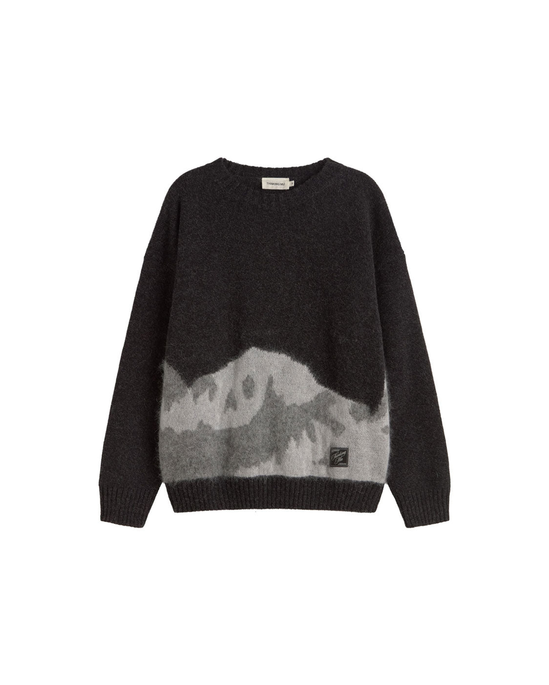 Jersey punto texturizado lana gris Bolita sostenible silueta - 1