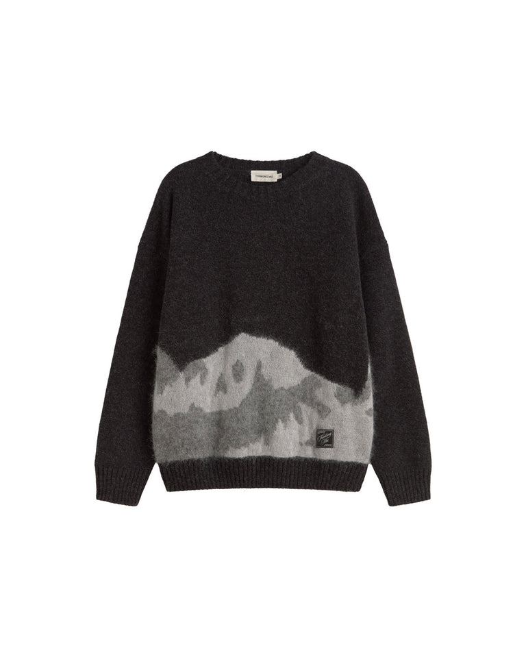 Jersey punto texturizado lana gris Bolita sostenible silueta - 1