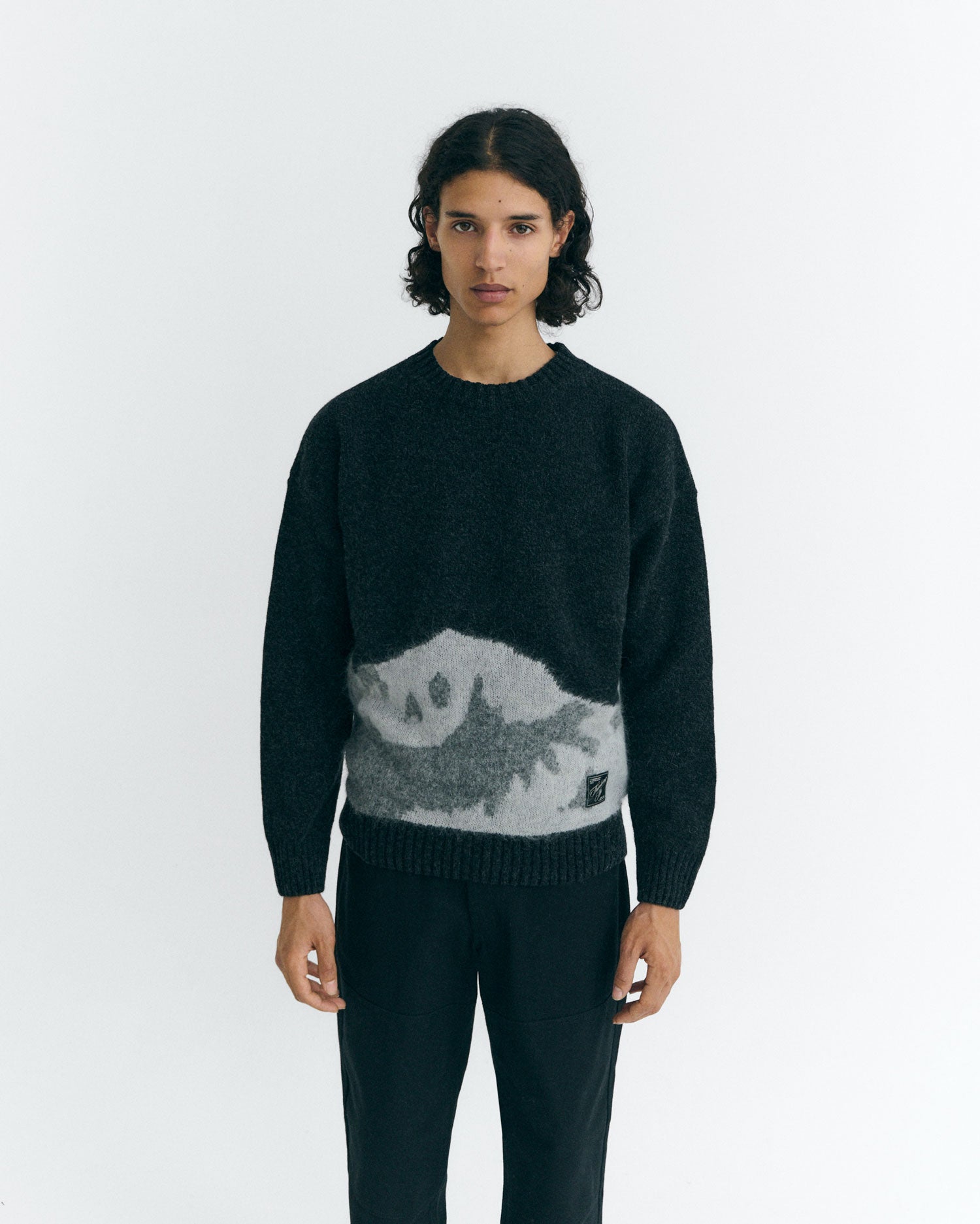 Jersey punto texturizado lana gris Bolita sostenible - 1