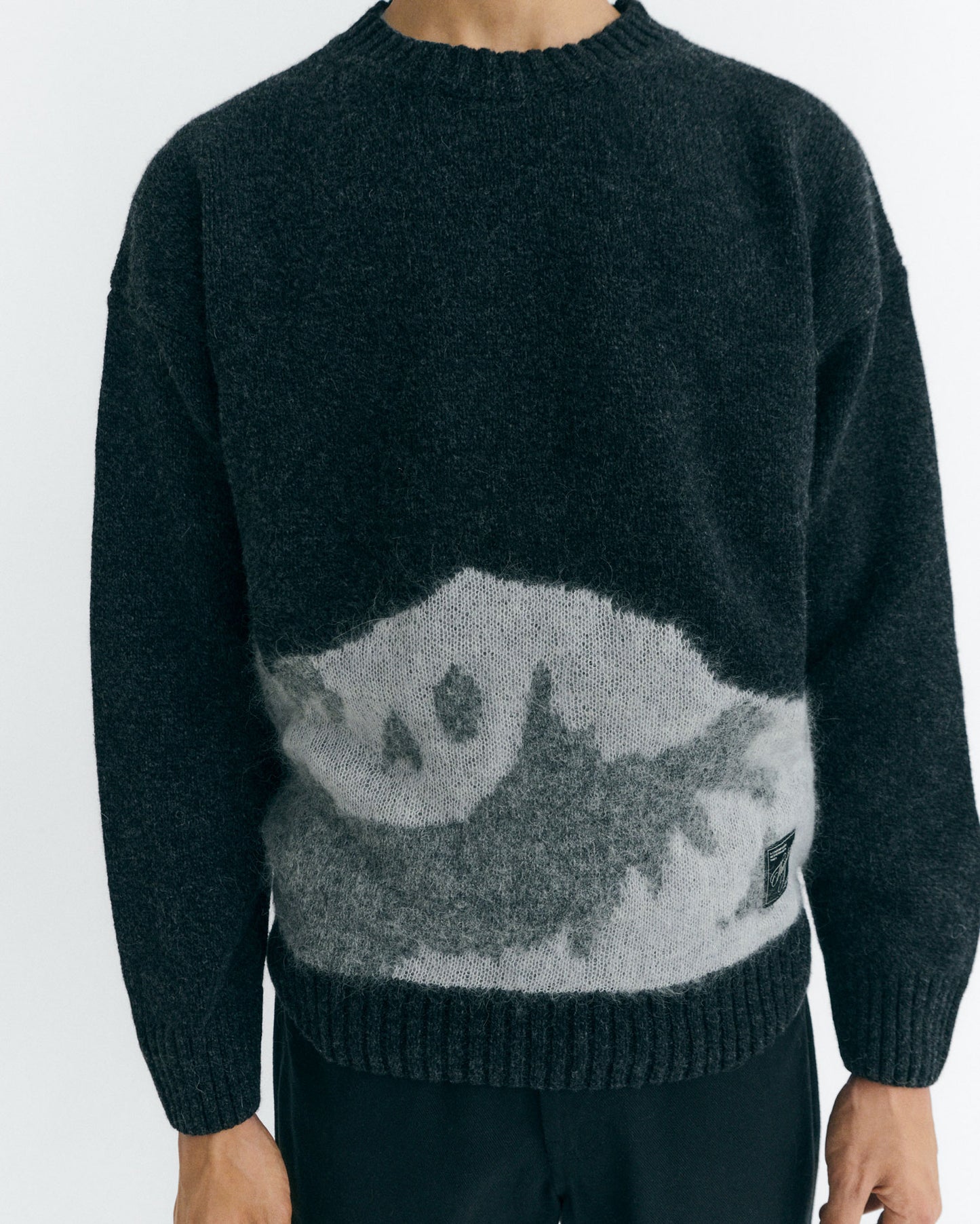 Jersey punto texturizado lana gris Bolita sostenible - 3