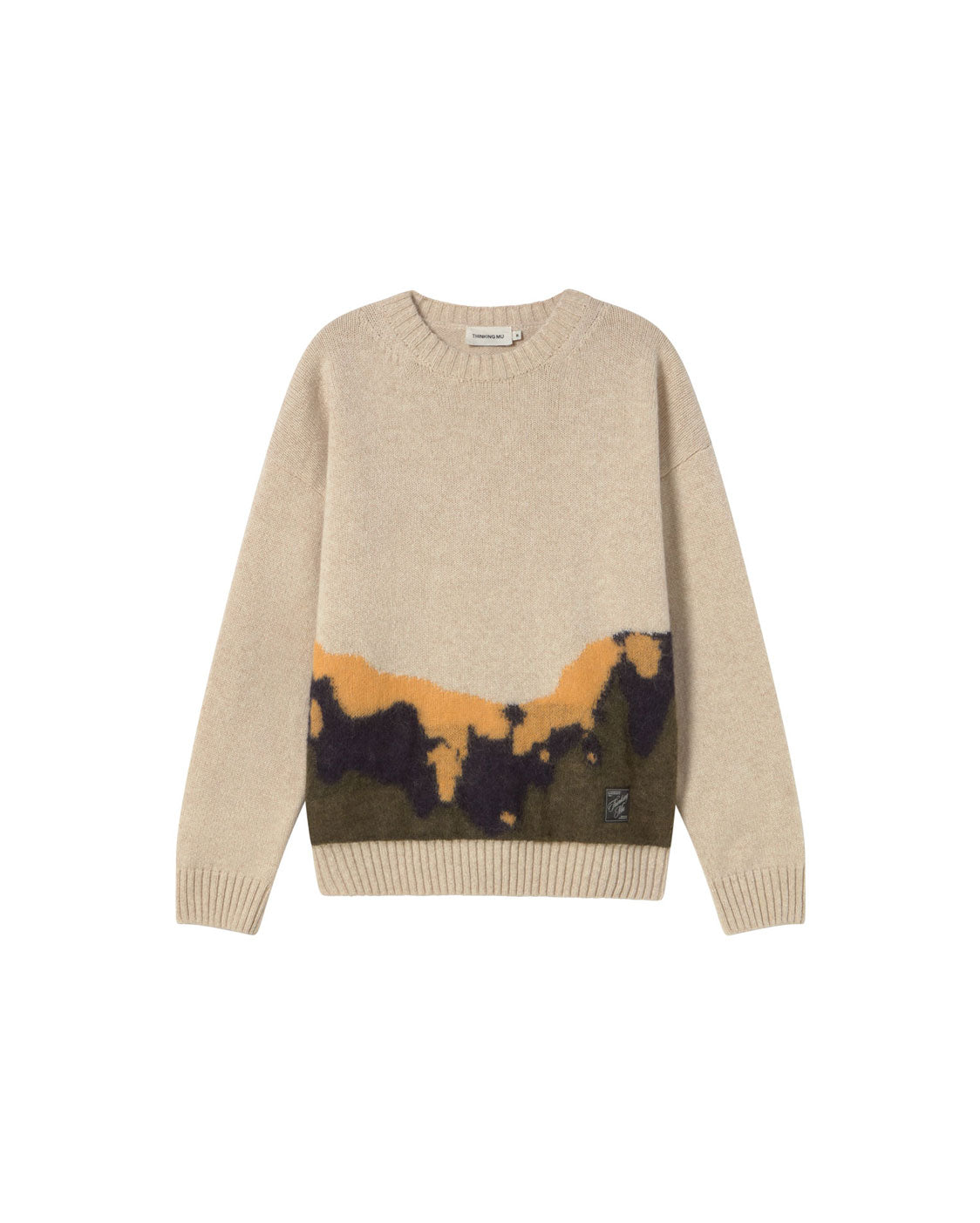 Jersey punto texturizado lana blanco Bolita sostenible silueta - 1