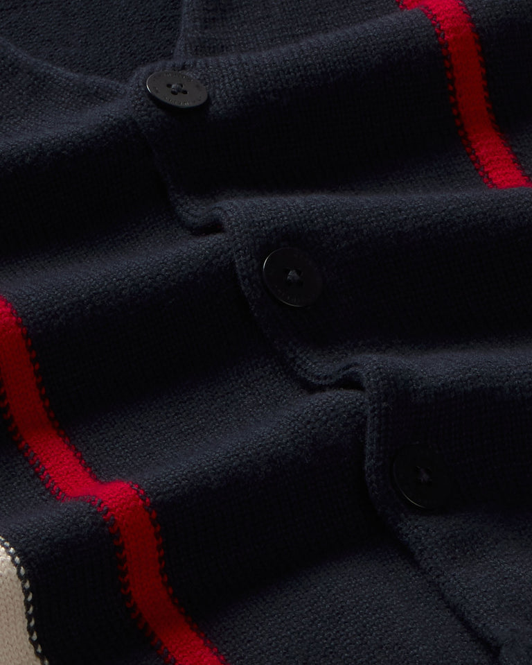 Cardigan punto navy Creed sostenible silueta - 2