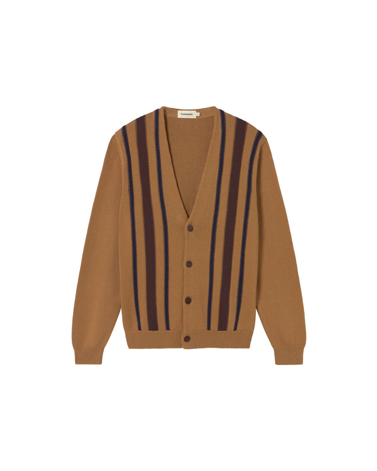 Cardigan punto marrón Creed sostenible silueta - 1