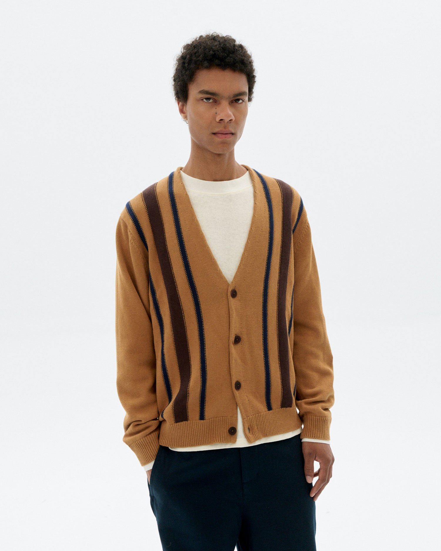 Cardigan punto marrón Creed sostenible - 1