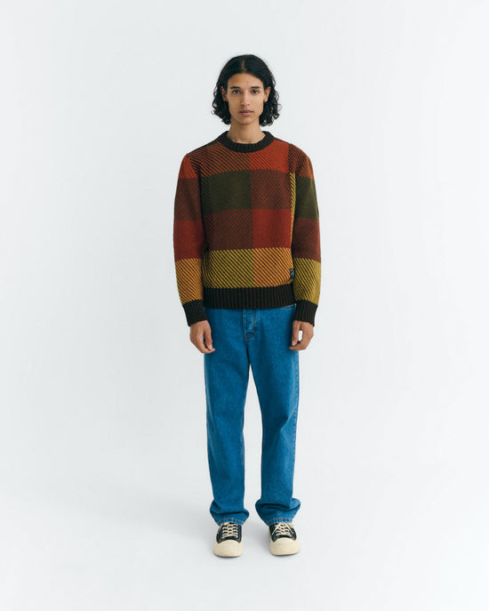 Jersey lana cuadros marrón Khem sostenible - 2