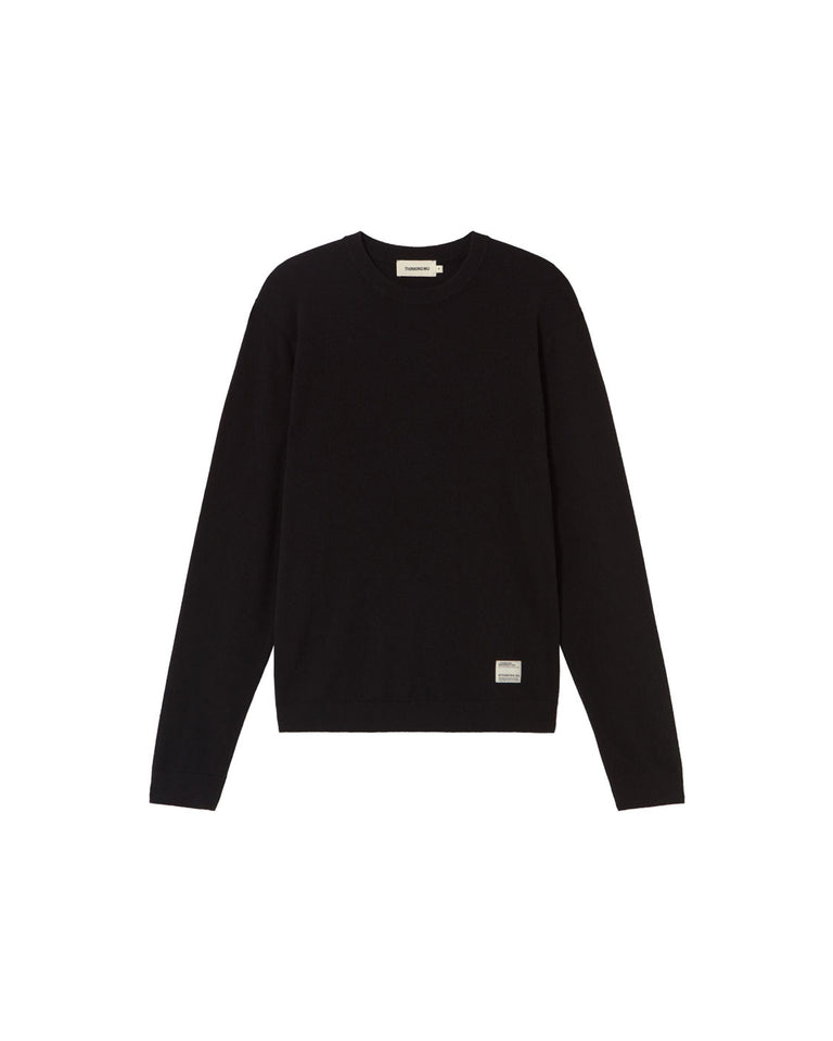 Jersey lana negro Lucien sostenible silueta - 1