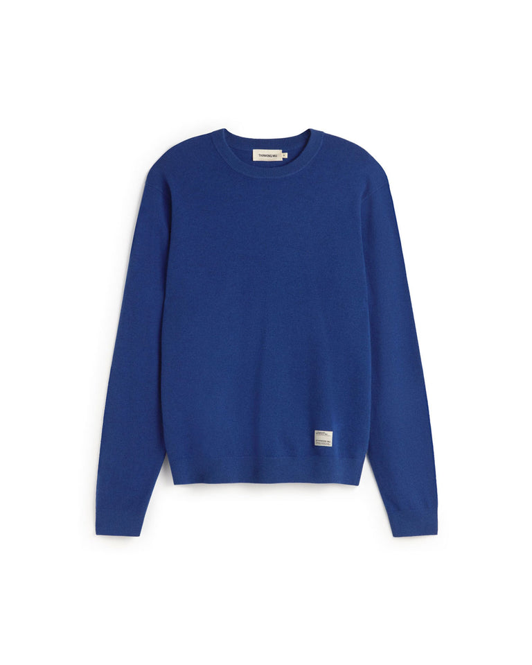 Jersey lana azul Lucien sostenible silueta - 1