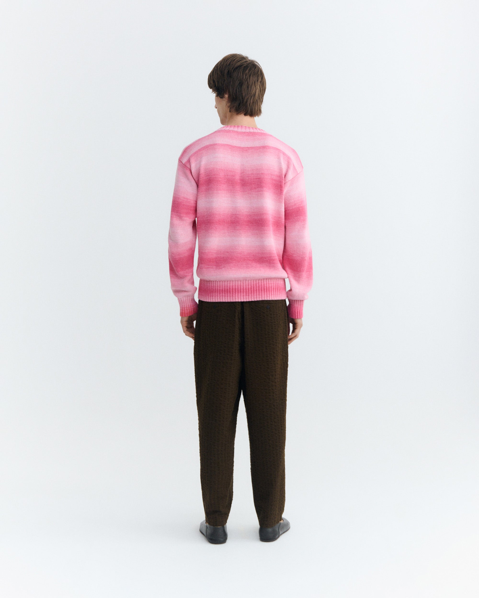 Men's Oversize Sweater Pink Stripes Cosmo | Thinking Mu