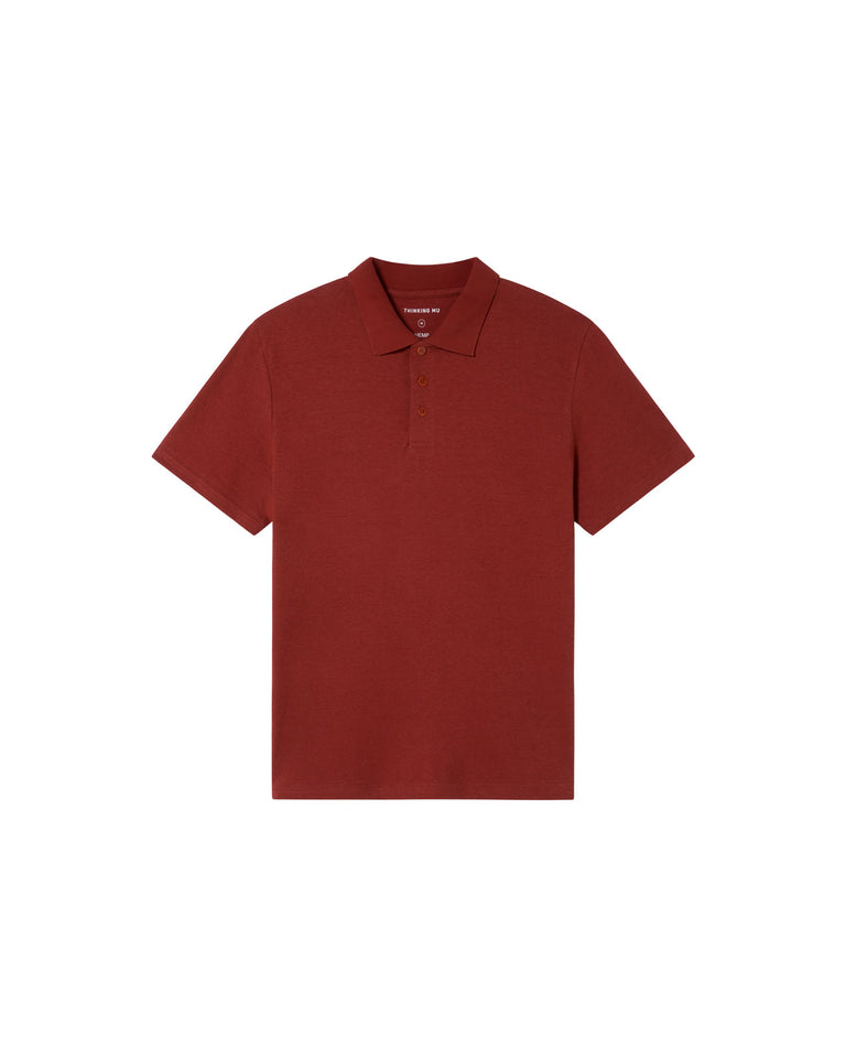 Polo rojo hemp sostenible-silueta-1