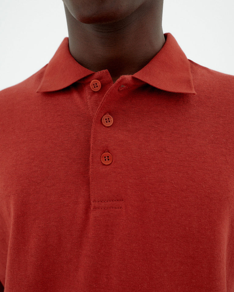 Polo rojo hemp sostenible-3