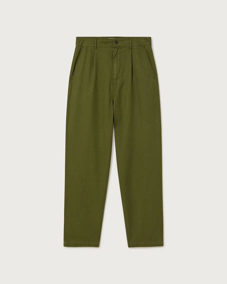 Pantalón verde Hemp Moero sostenible -silueta 1