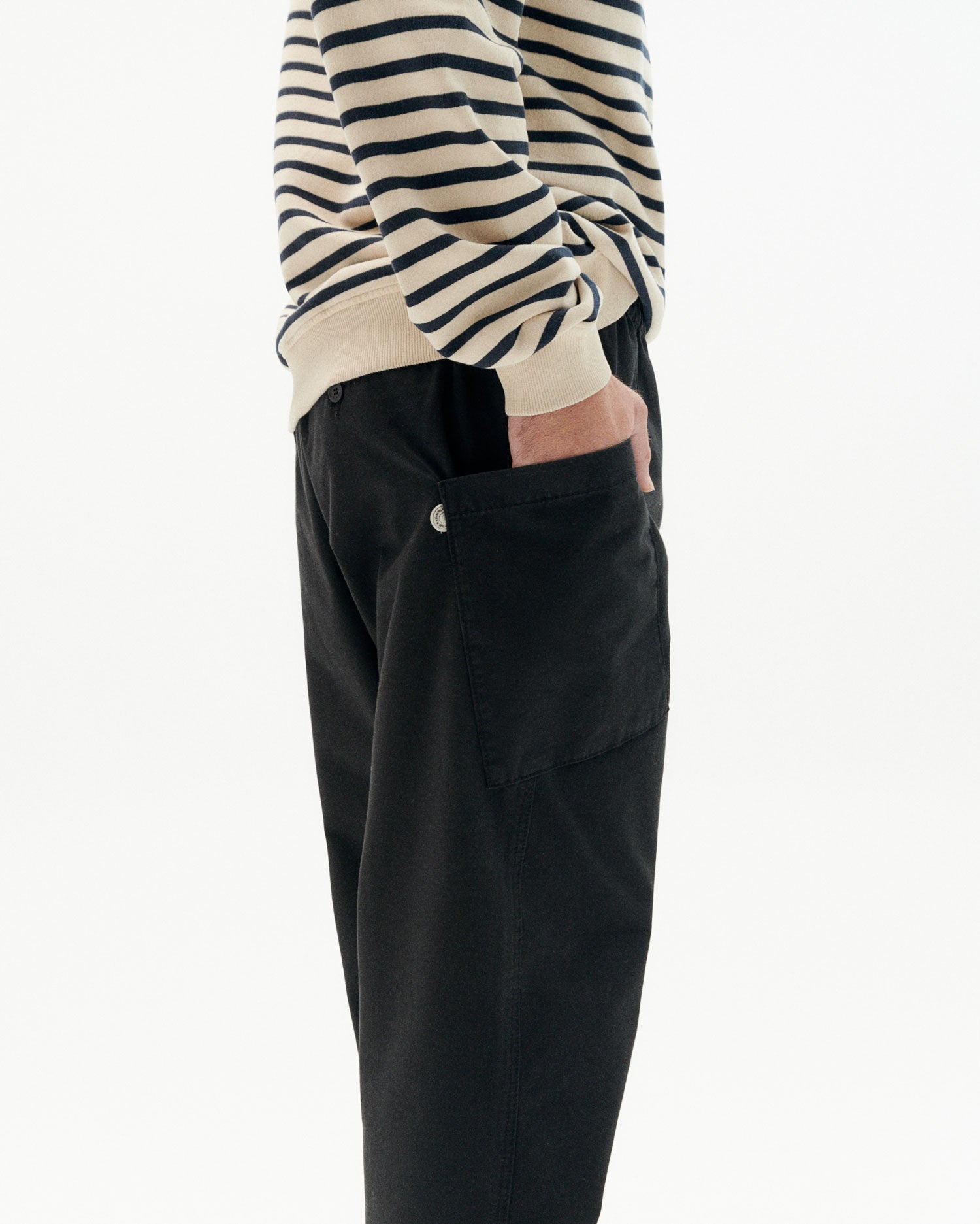 Men's black Max organic cotton pants | Thinking MU