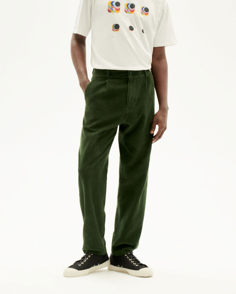 Pantalón verde pana Wotan sostenible-1