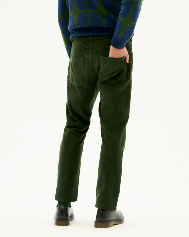Pantalón verde pana 5 pockets sostenible-5
