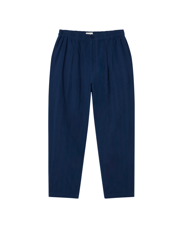 Pantalón azul seersucker Luc sostenible -siluetax