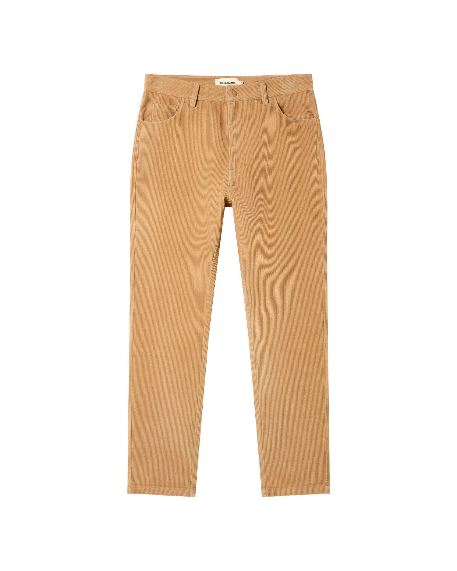 Pantalón beige pana 5 pockets sostenible - silueta 2