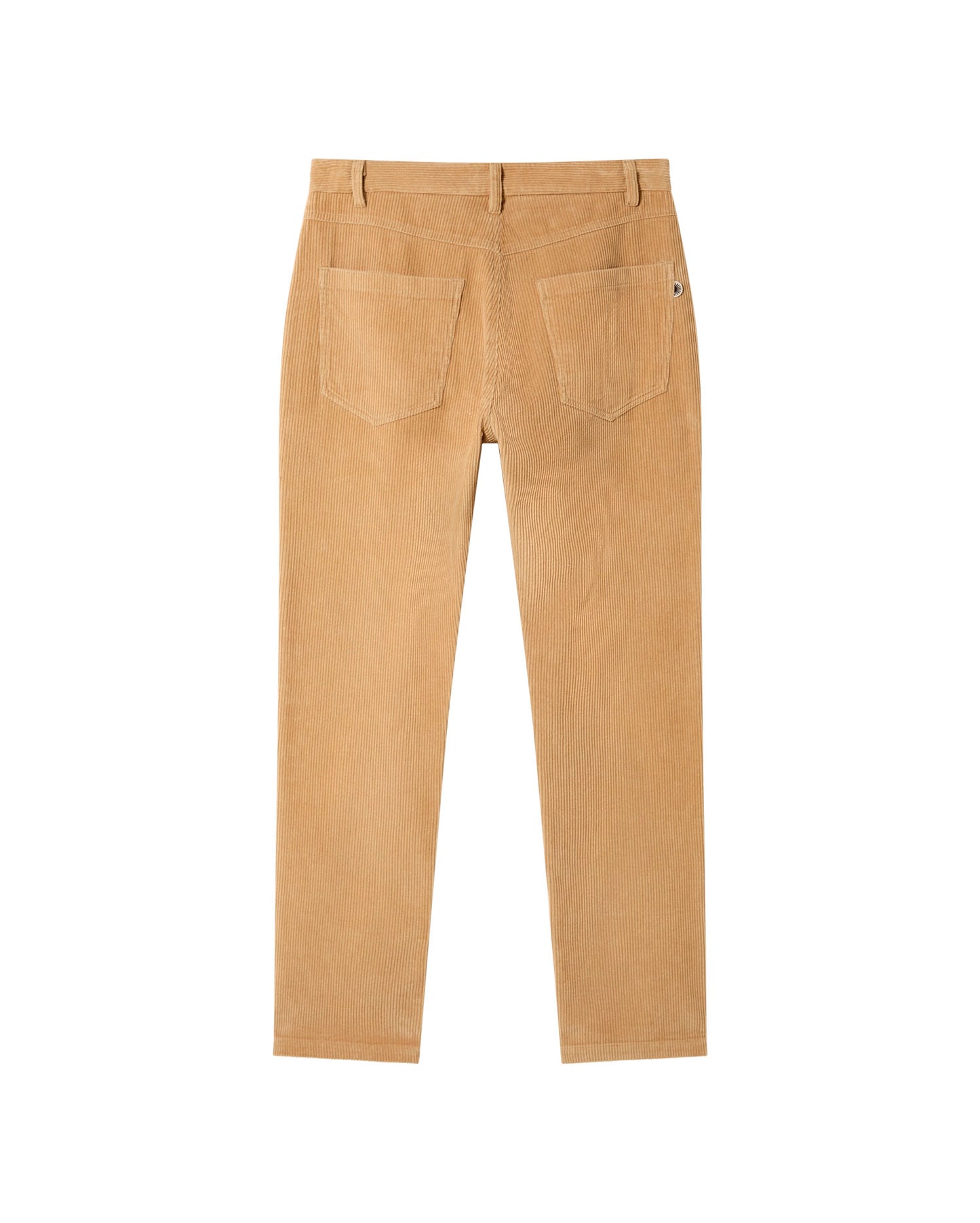 Pantalón beige pana 5 pockets sostenible - silueta 1
