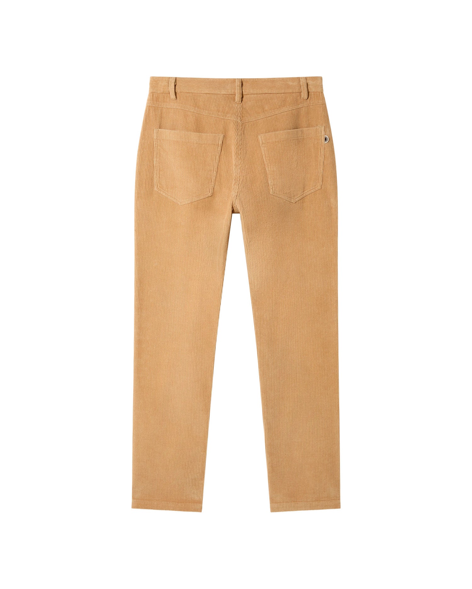 Pantalón beige pana 5 pockets sostenible - silueta 1
