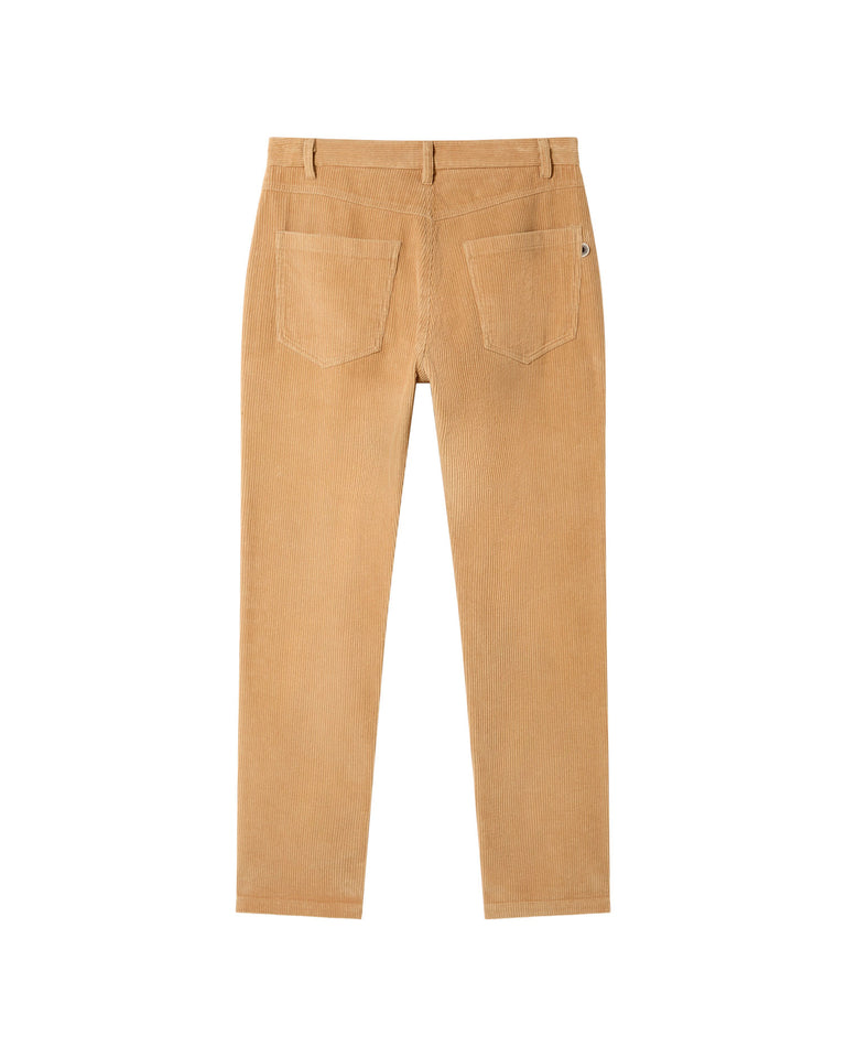 Pantalón beige pana 5 pockets sostenible-silueta-2