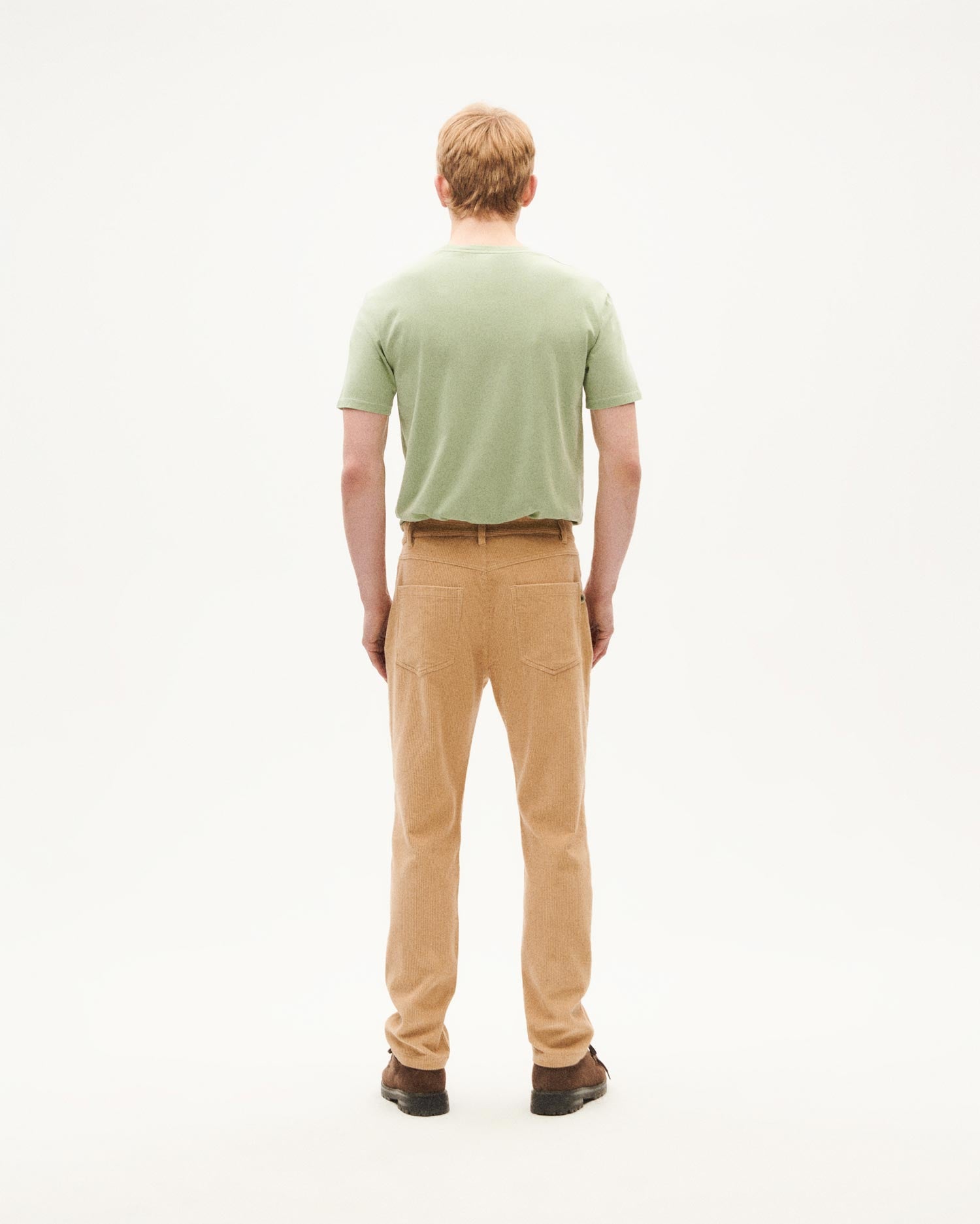 Pantalón beige pana 5 pockets sostenible-3