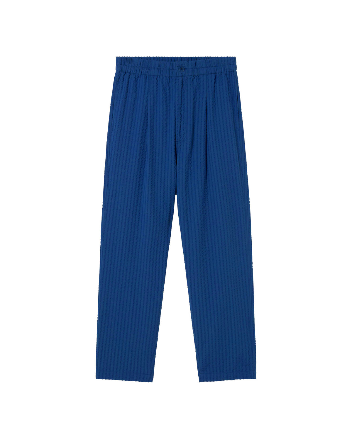 Pantalón azul seersucker Luc sostenible - silueta 1