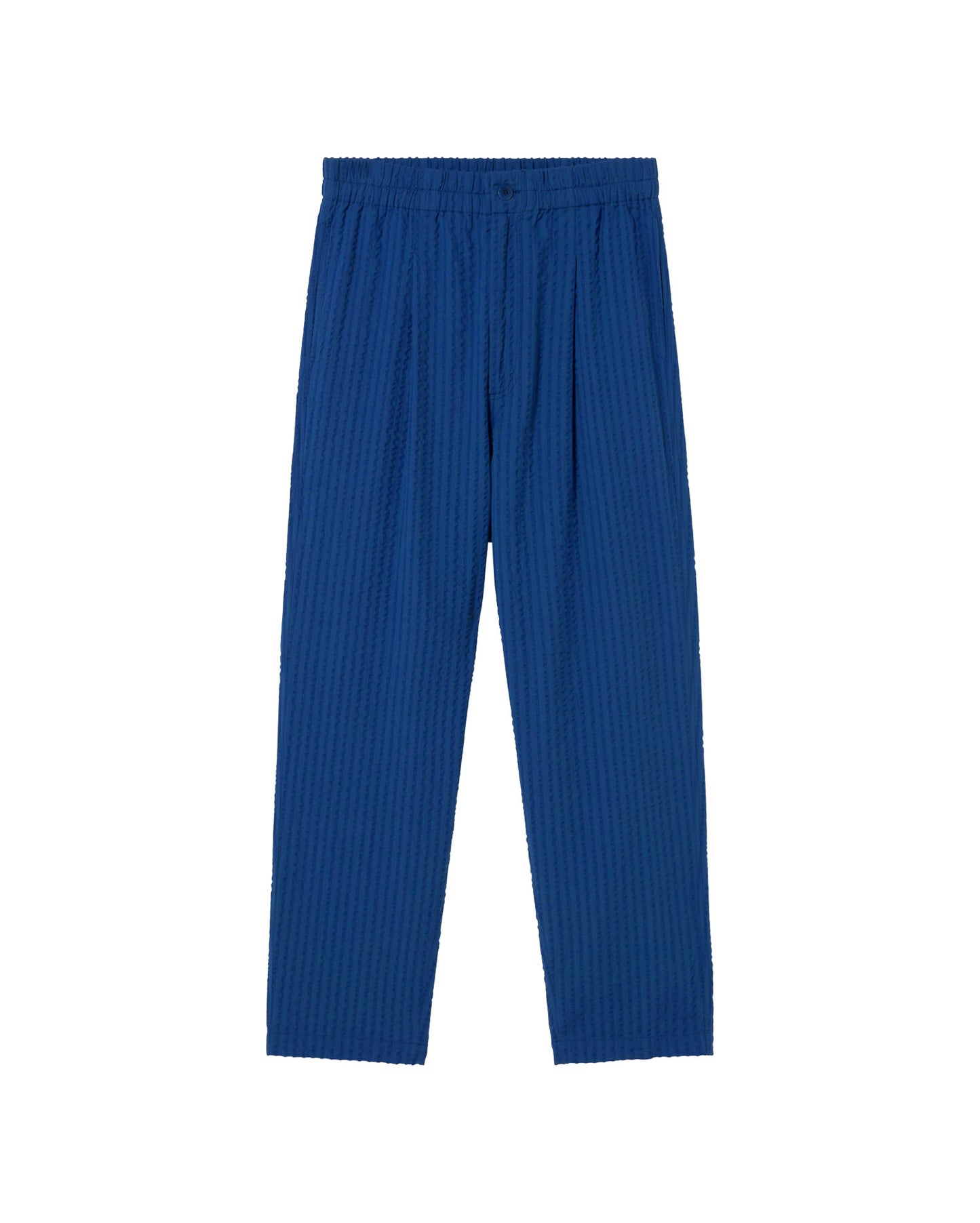 Pantalón azul seersucker Luc sostenible - silueta 1
