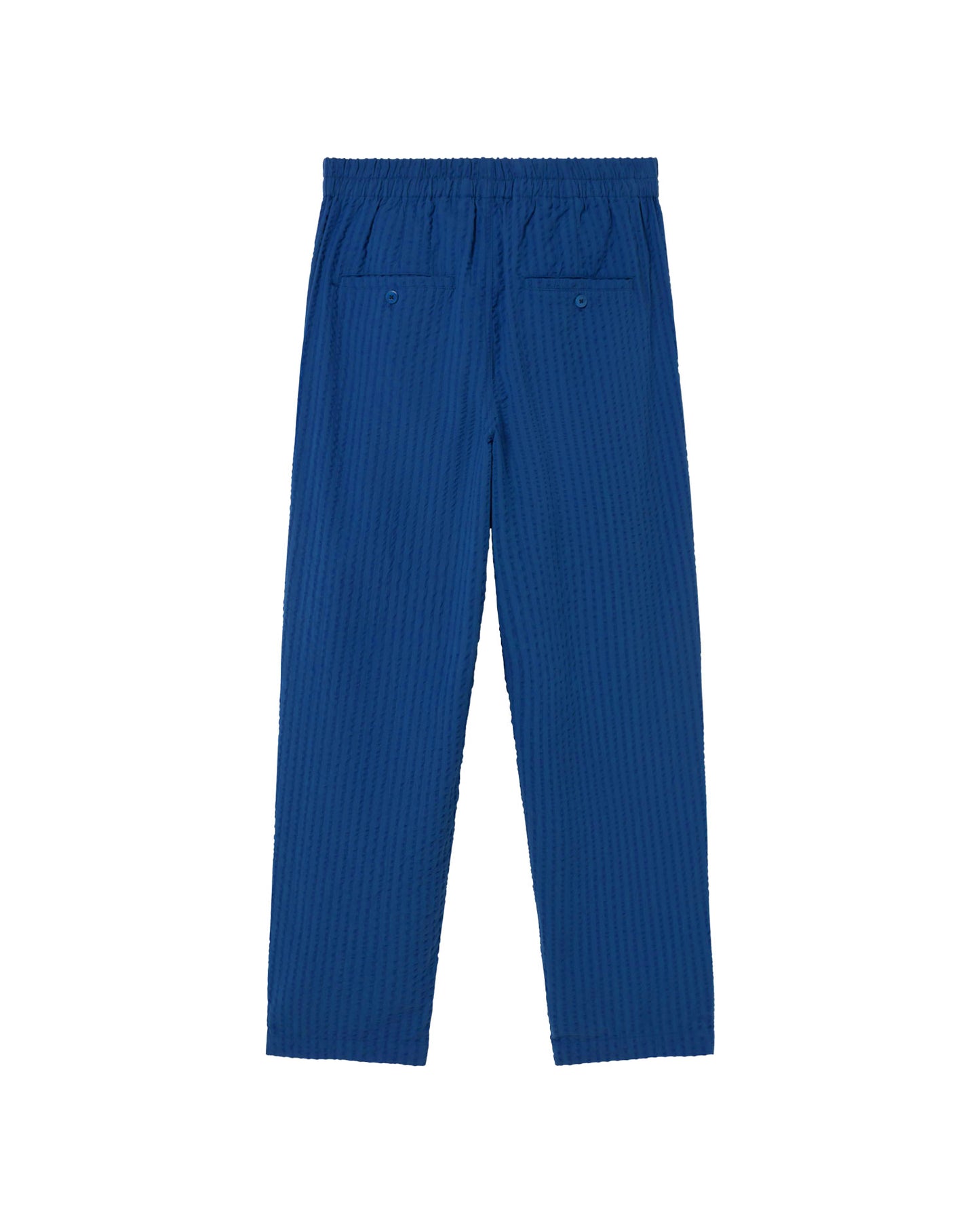 Pantalón azul seersucker Luc sostenible - silueta 3