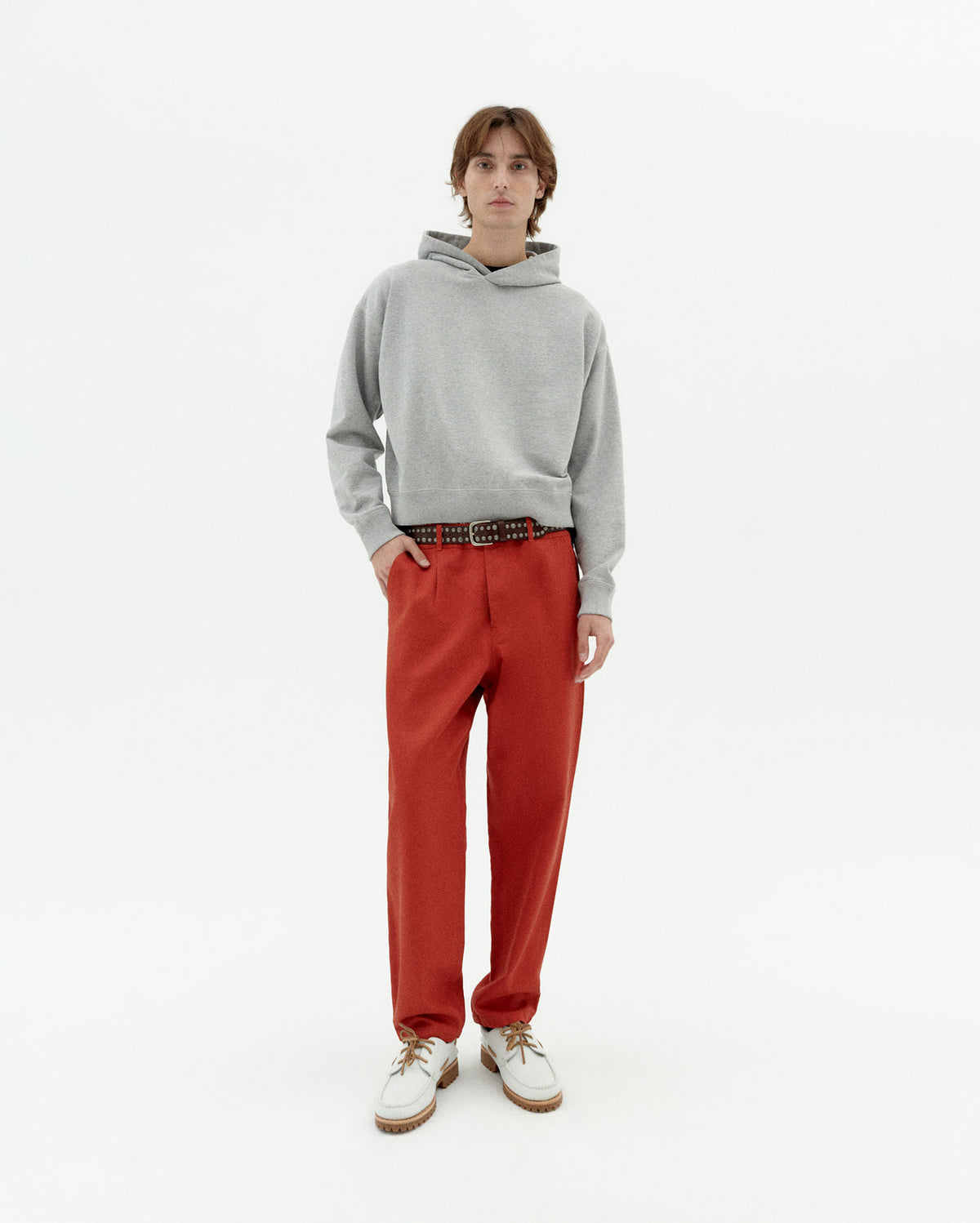 Pantalón rojo hemp Moero sostenible-2