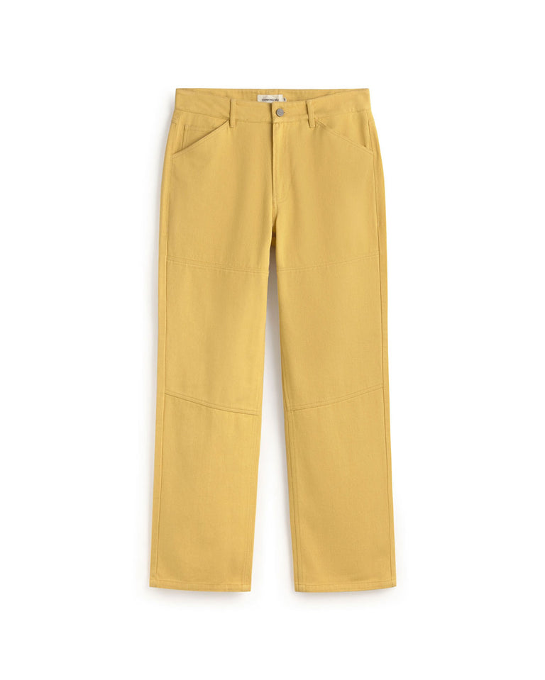 Pantalón recto amarillo Stan sostenible silueta - 1