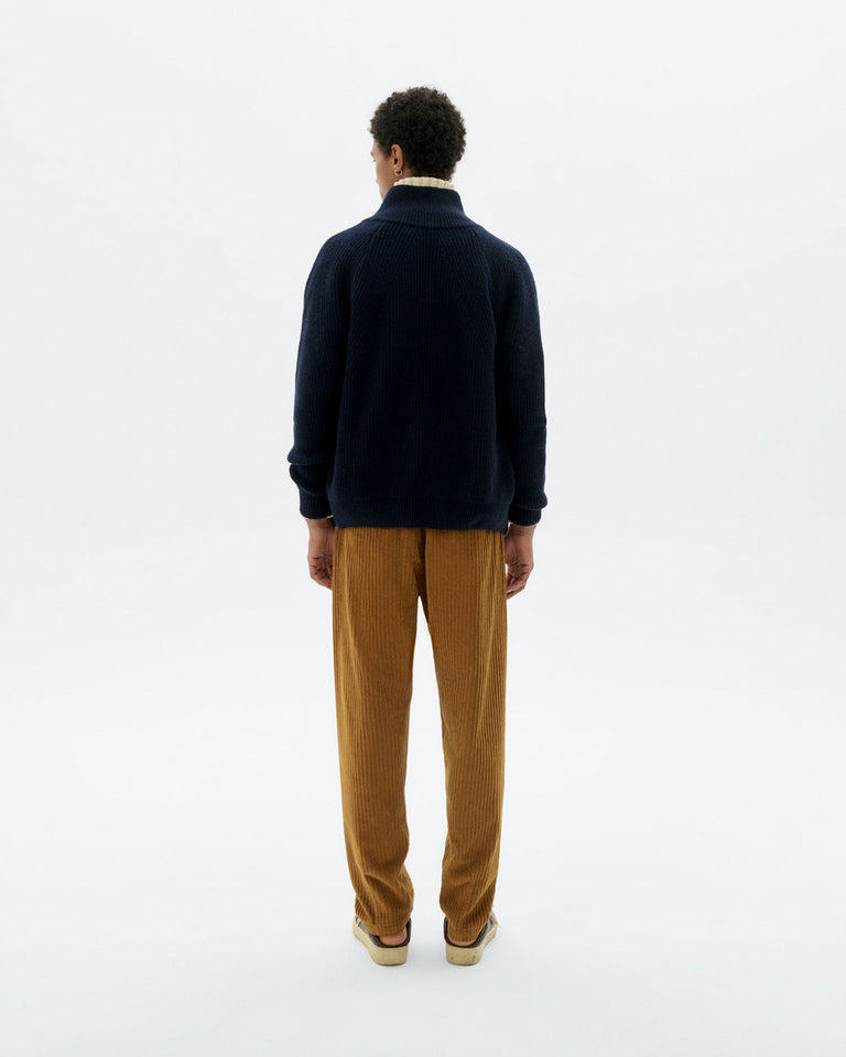 Pantalón relaxed pinza pana amarillo Wotan sostenible - 4