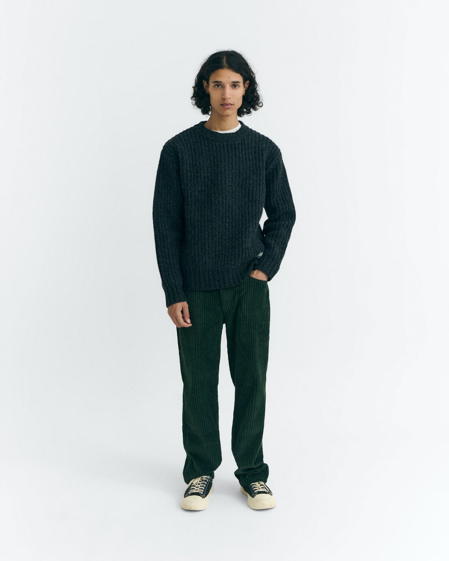 Pantalón recto pana verde David sostenible - 2