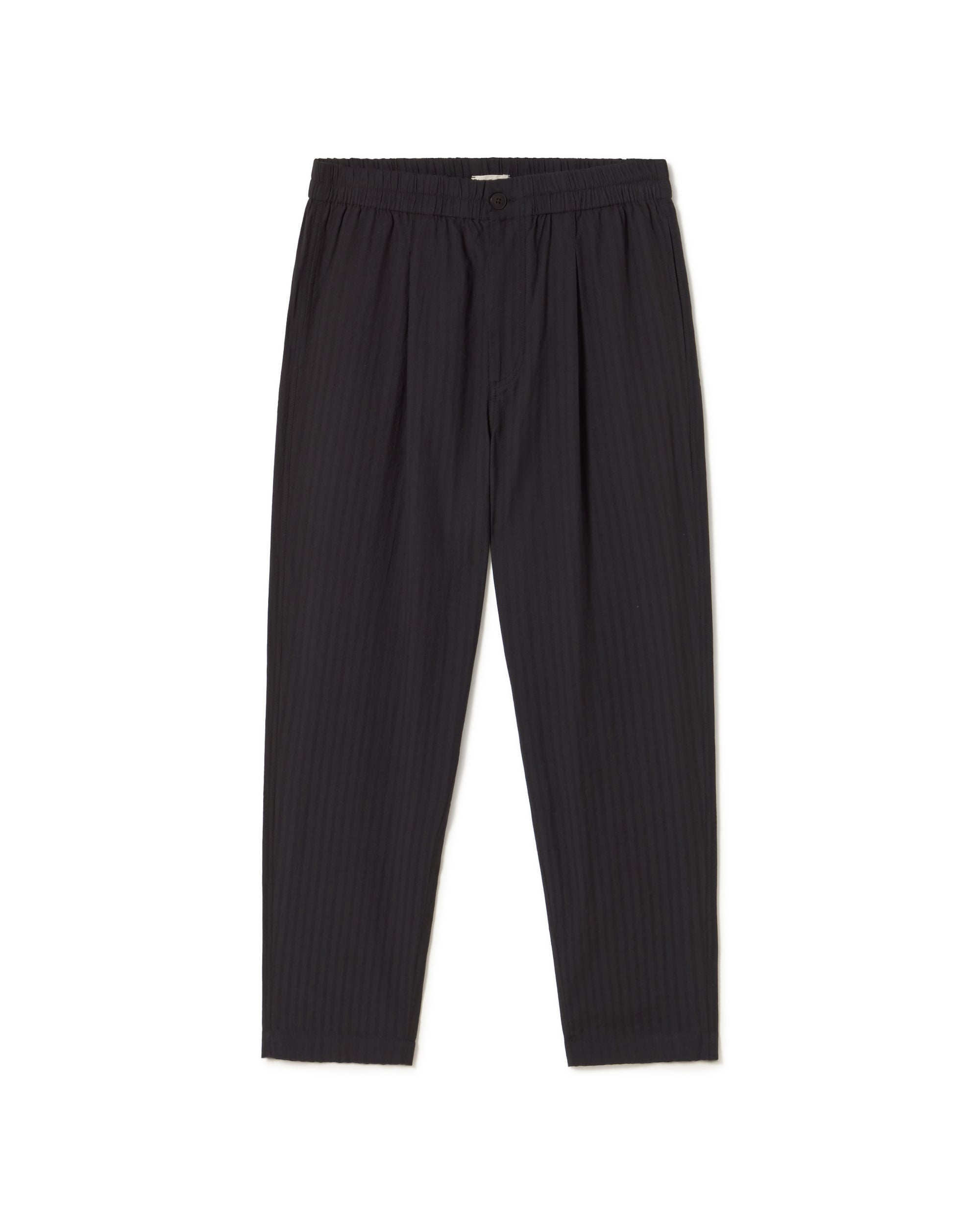 Pantalón negro seersucker Luc sostenible - silueta 1