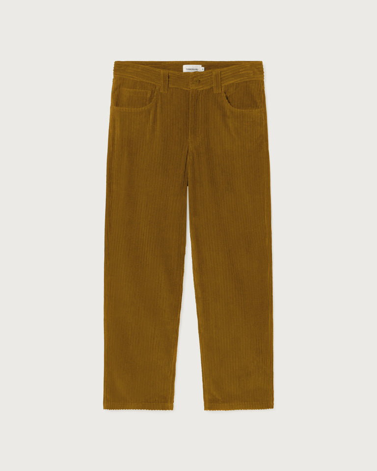 Pantalón recto pana amarillo David sostenible - Silueta 1