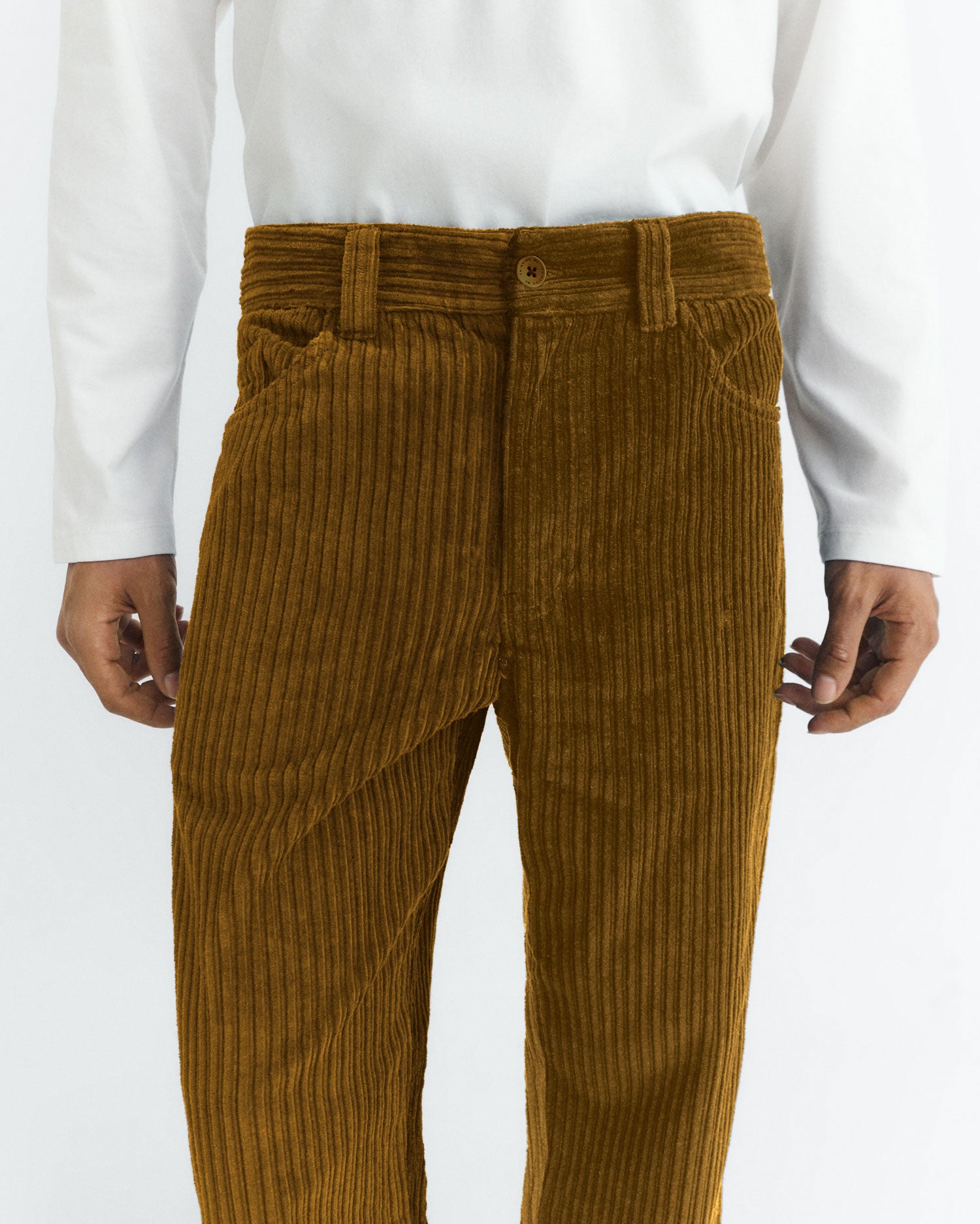 Pantalón recto pana amarillo David sostenible - 3