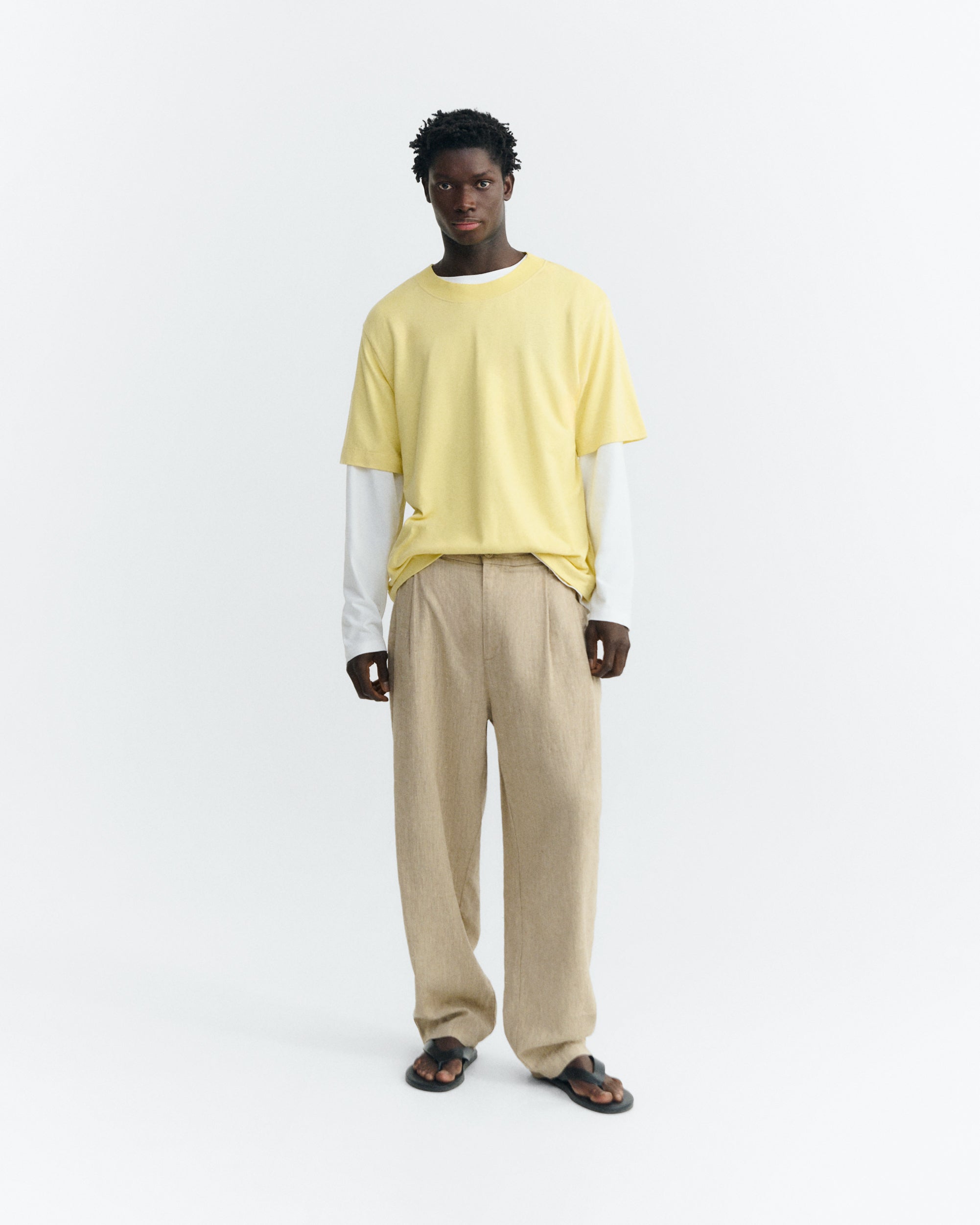 Men's Trousers Carrot Ecru Hemp Sigurd | Thinking Mu