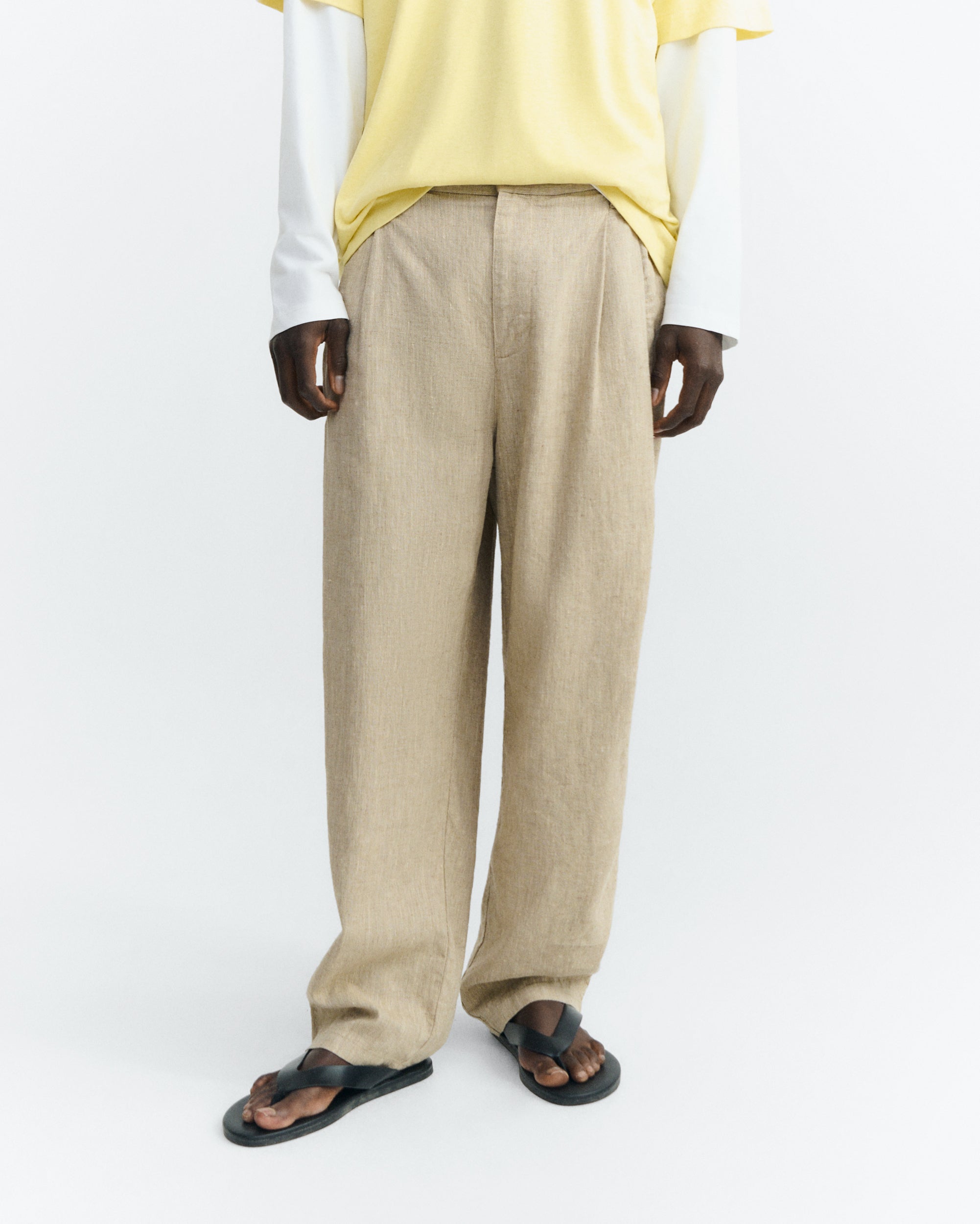 Men's Trousers Carrot Ecru Hemp Sigurd | Thinking Mu