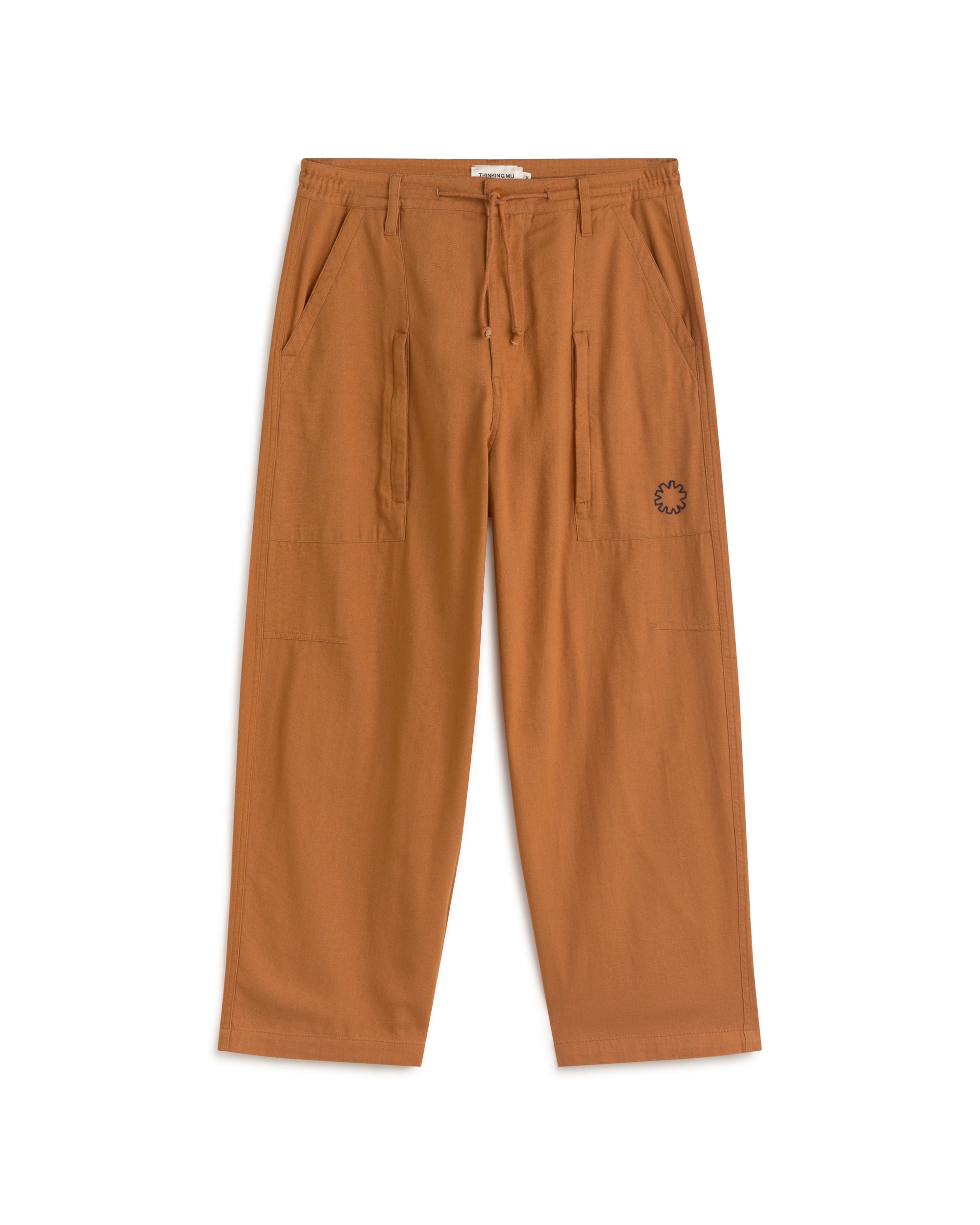 Pantalón ancho naranja Archie sostenible silueta - 1