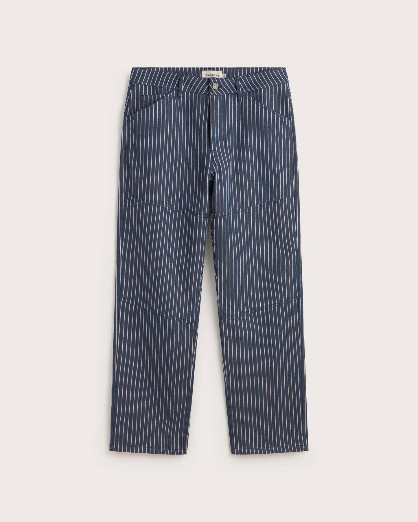 Pantalón recto rayas tinte natural Stan sostenible silueta - 1