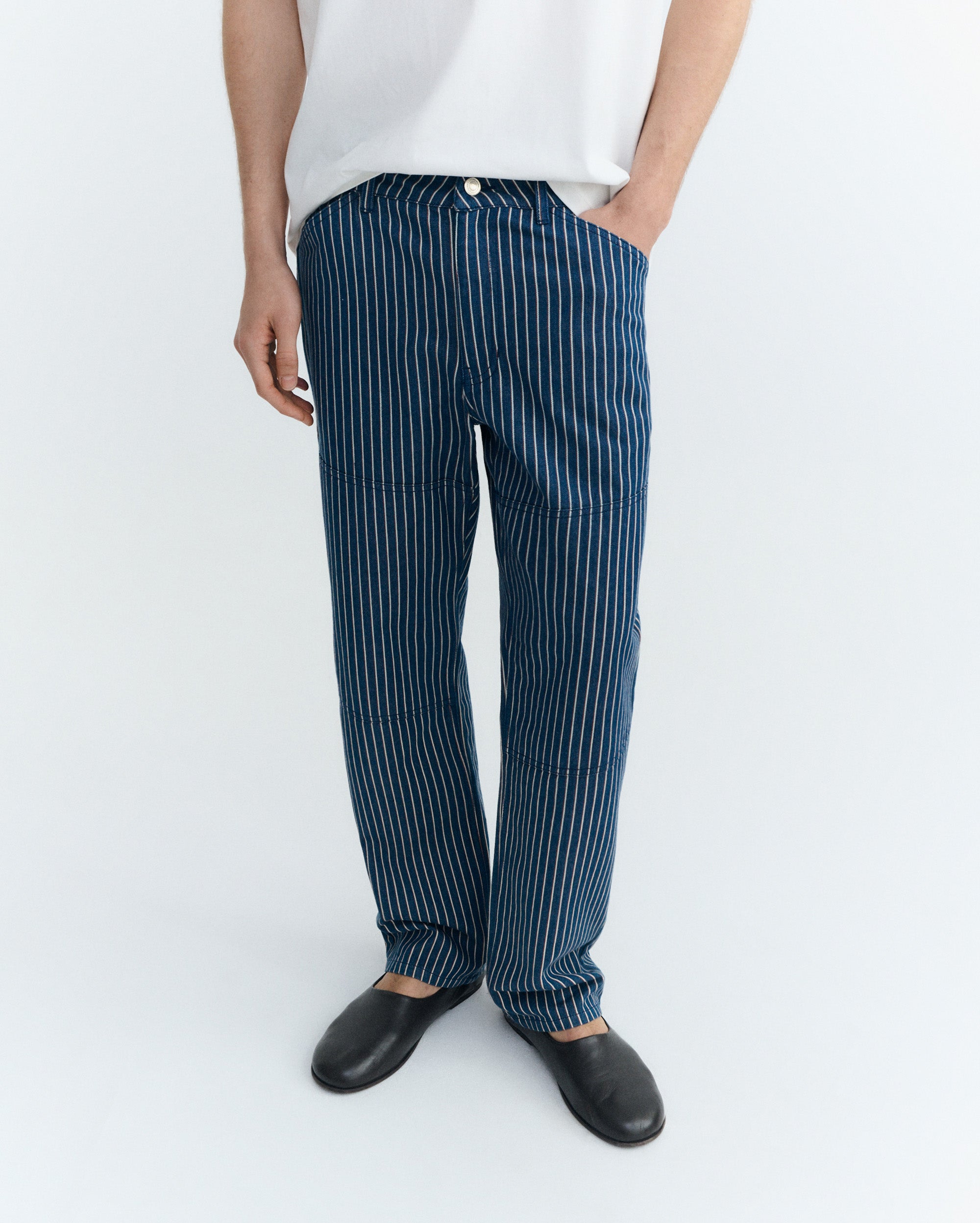 Men's Straight Pants Stripes Natural Dye Stan | Thinking Mu
