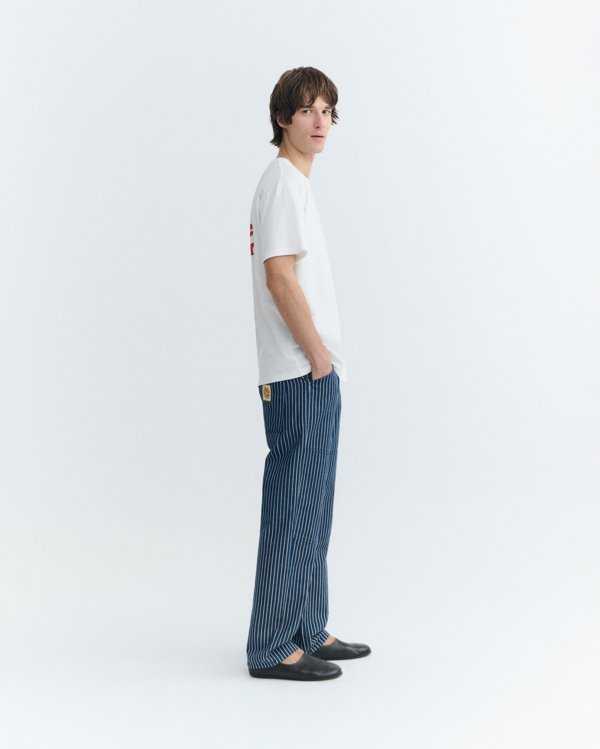 Men's Straight Pants Stripes Natural Dye Stan | Thinking Mu