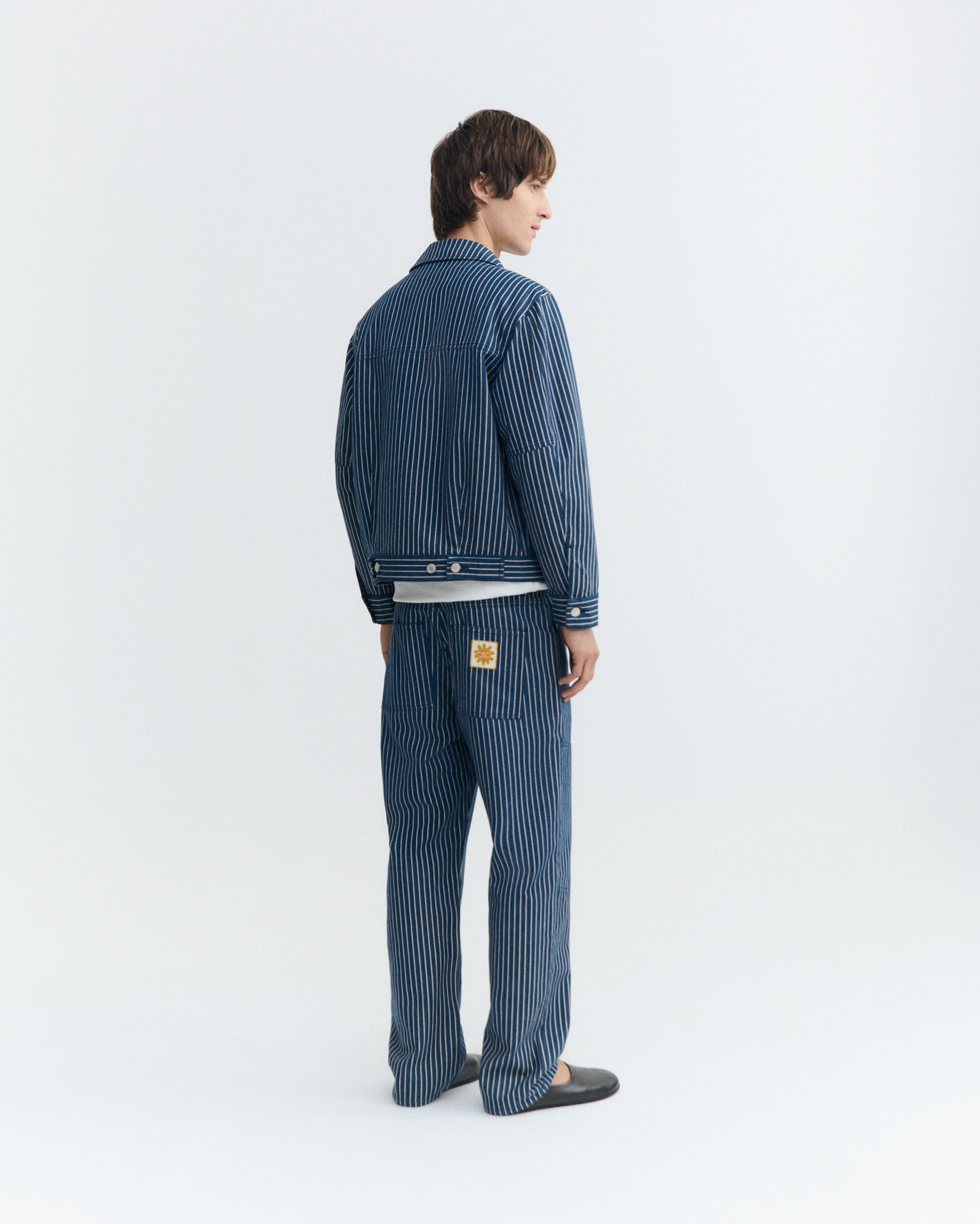 Men's Straight Pants Stripes Natural Dye Stan | Thinking Mu