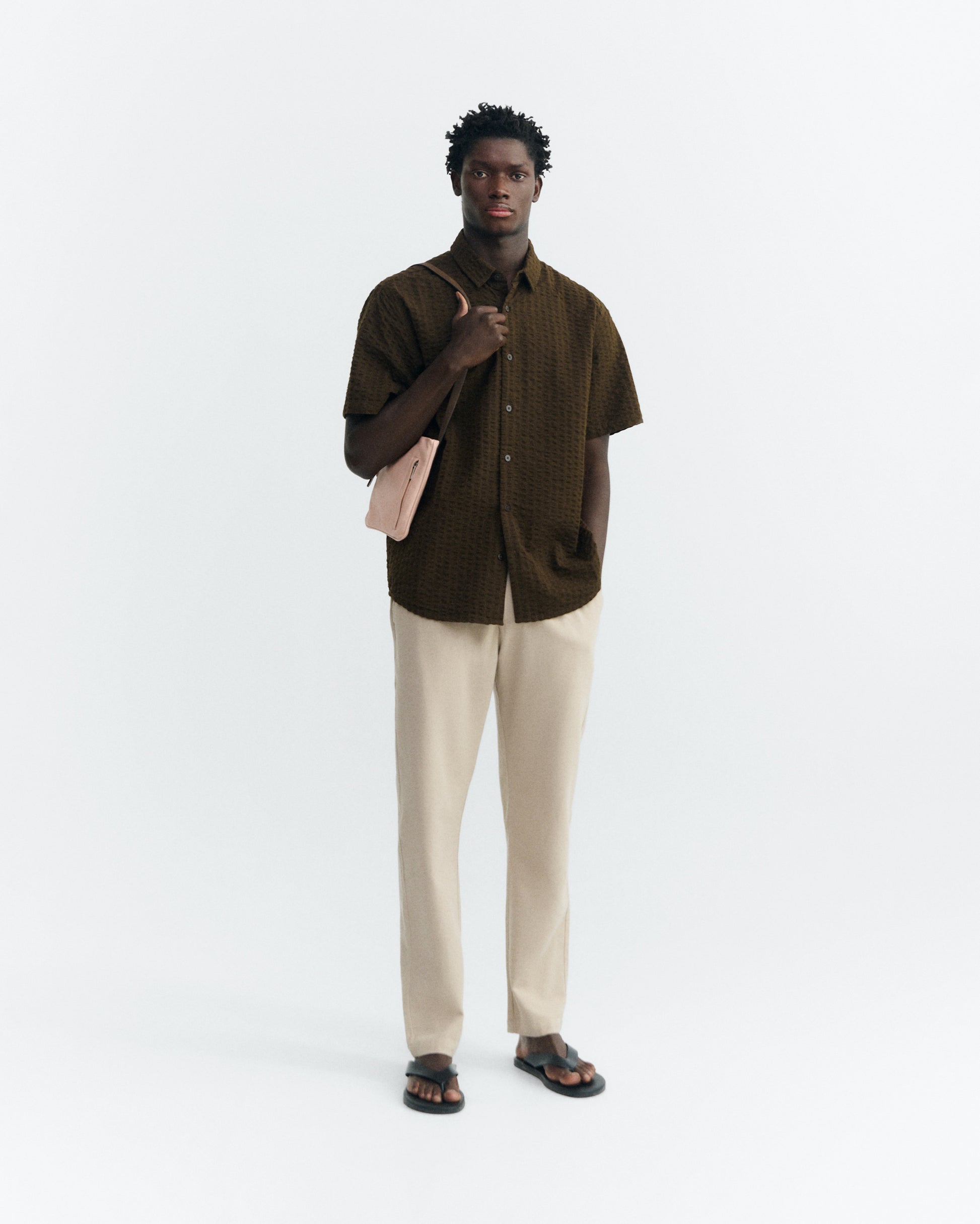 Travel Light Beige Straight Pants | Thinking Mu Travel Light Beige Straight Pants | Thinking Mu