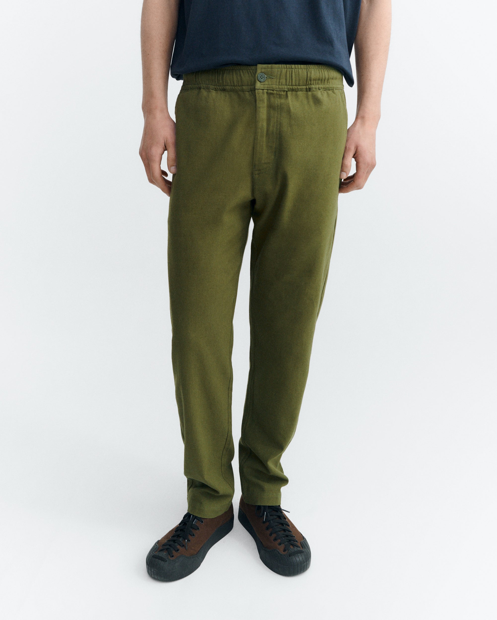 Men's Straight Pants Green Travel Light | Thinking Mu
