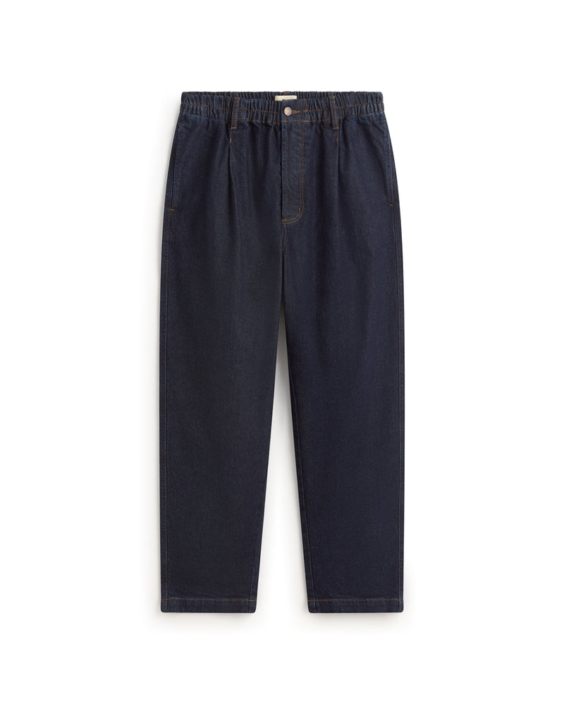 Jeans loose dark navy Luc sostenible silueta - 1
