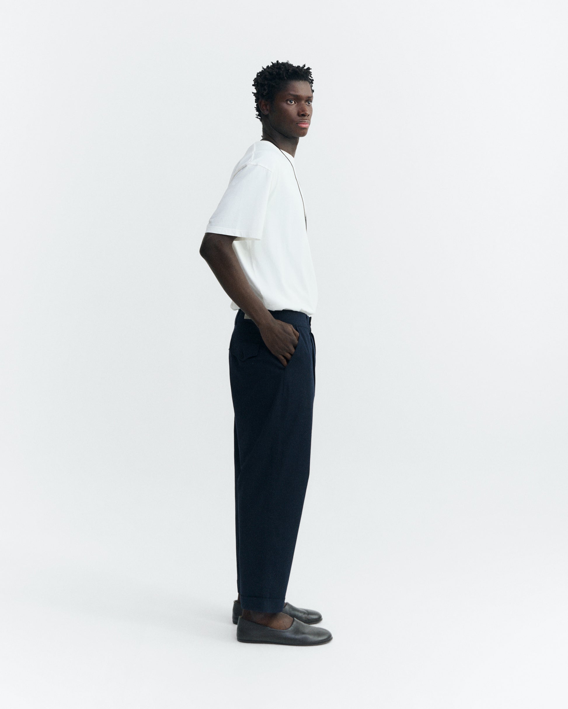 Pantalón relaxed pinza navy Wotan sostenible - 4