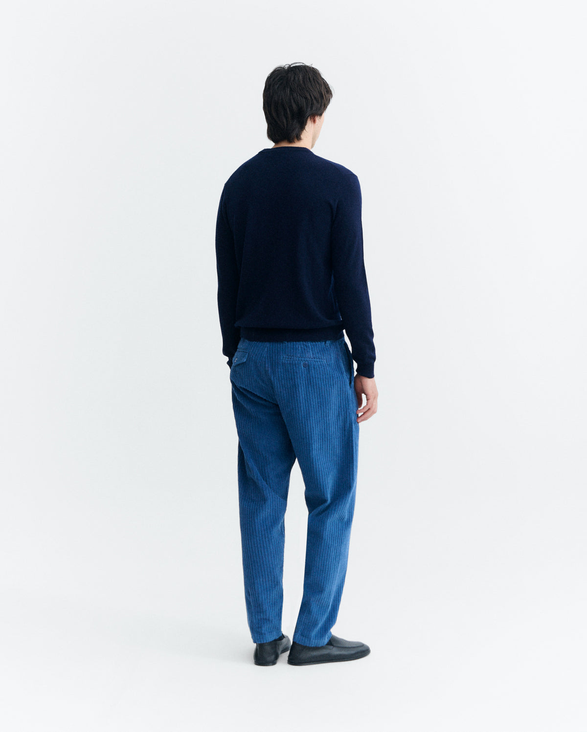 Pantalón relaxed pinza pana azul Wotan sostenible - 4