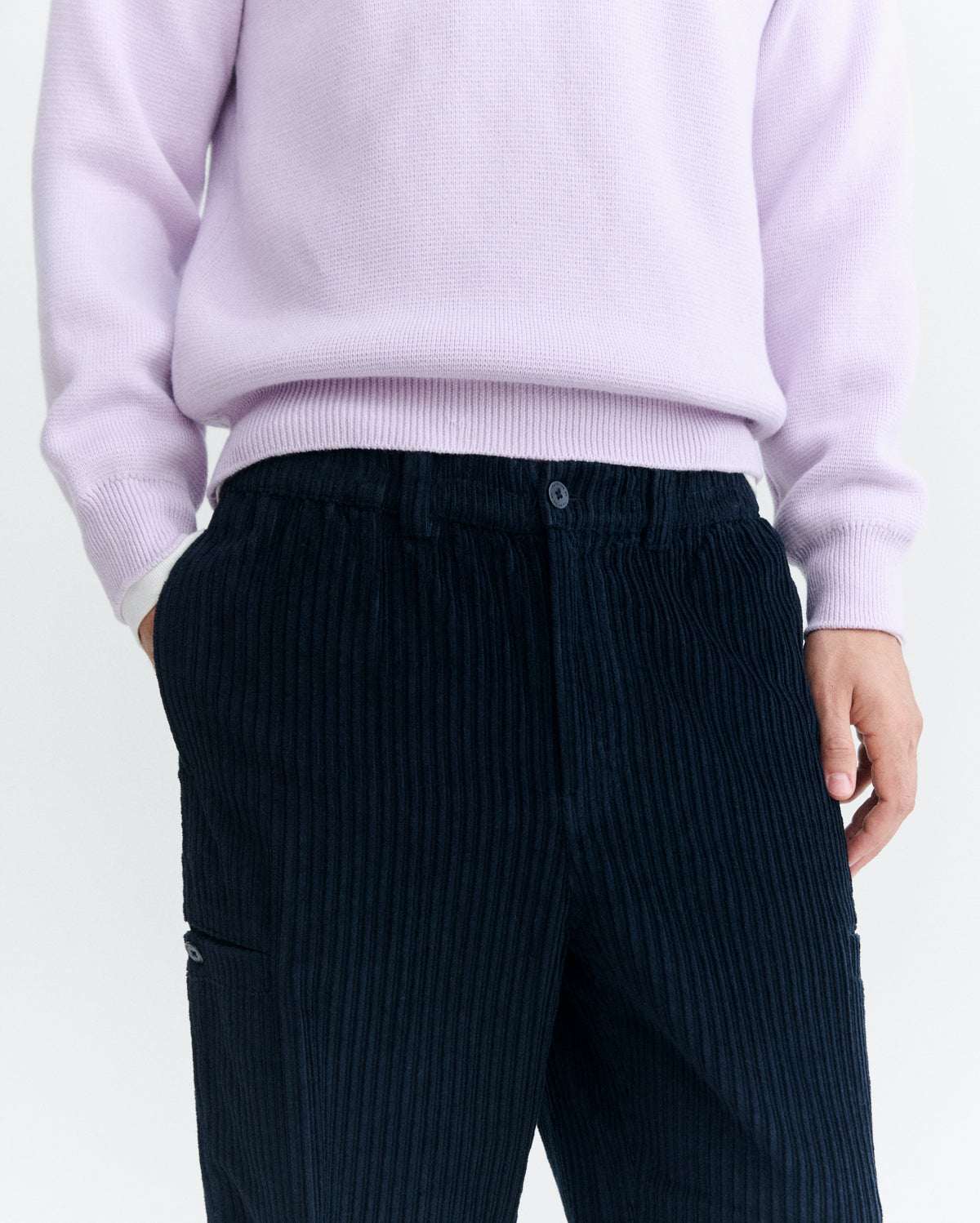 Pantalón relaxed cargo pana navy Maxwell sostenible - 3