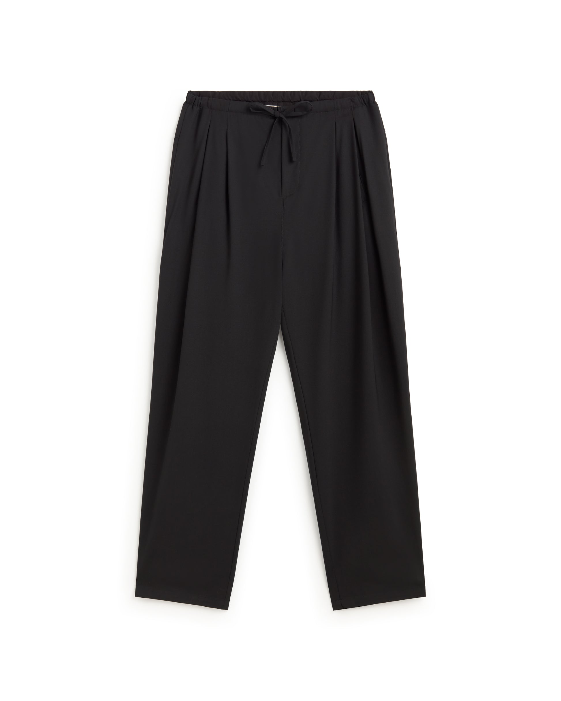 Pantalón pinza lana fría negro Robert sostenible silueta - 1