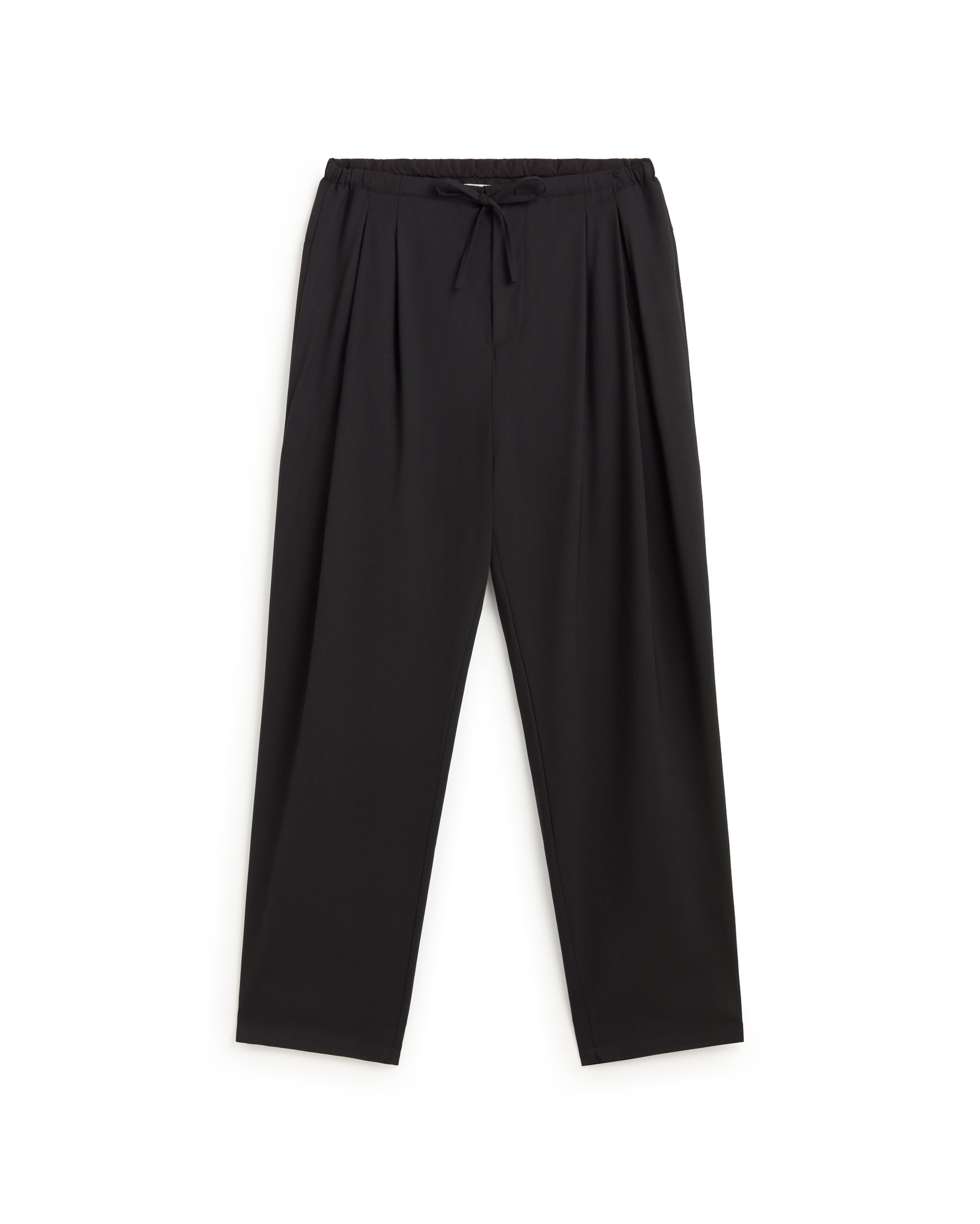 Pantalón pinza lana fría negro Robert sostenible silueta - 1